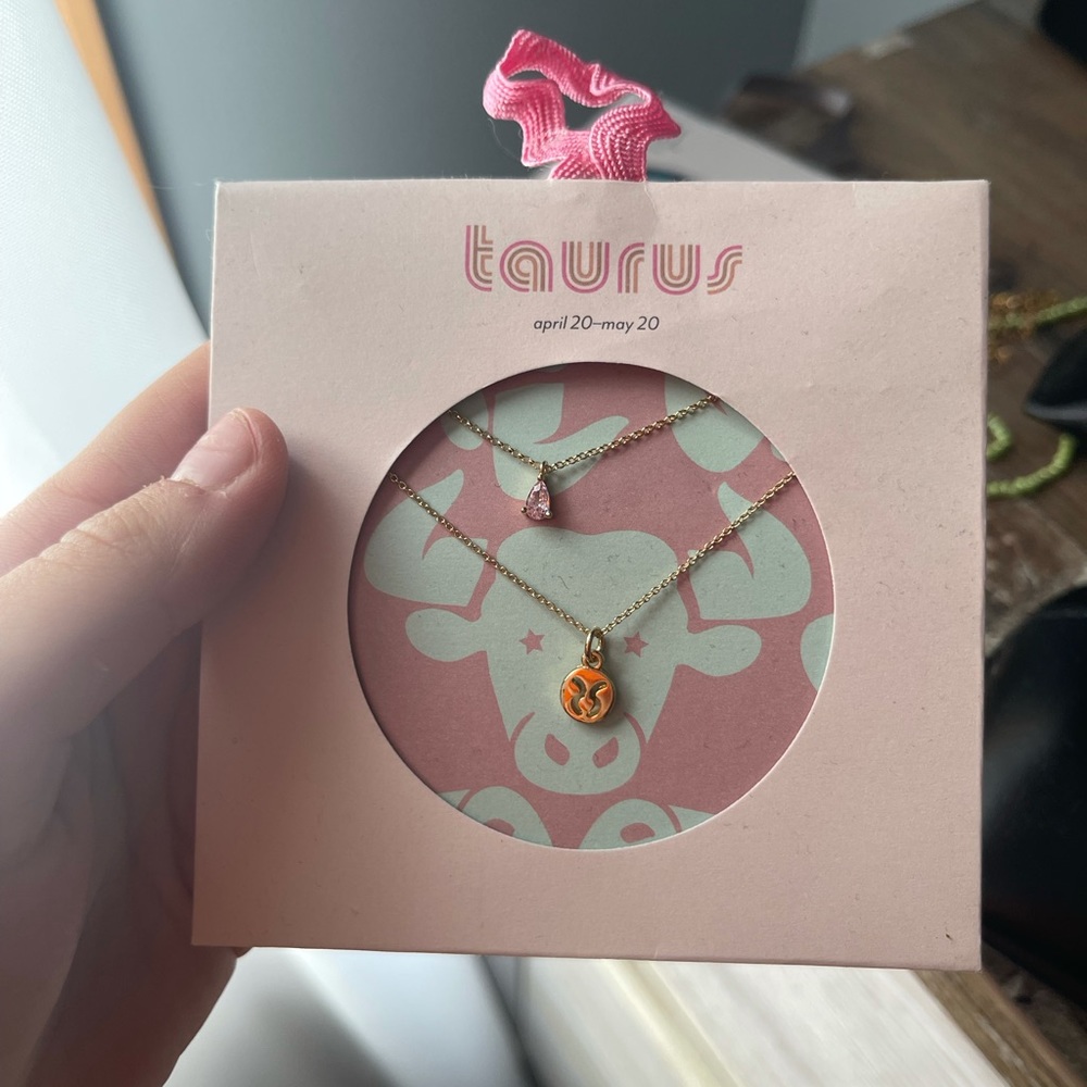 taurus necklace with stone